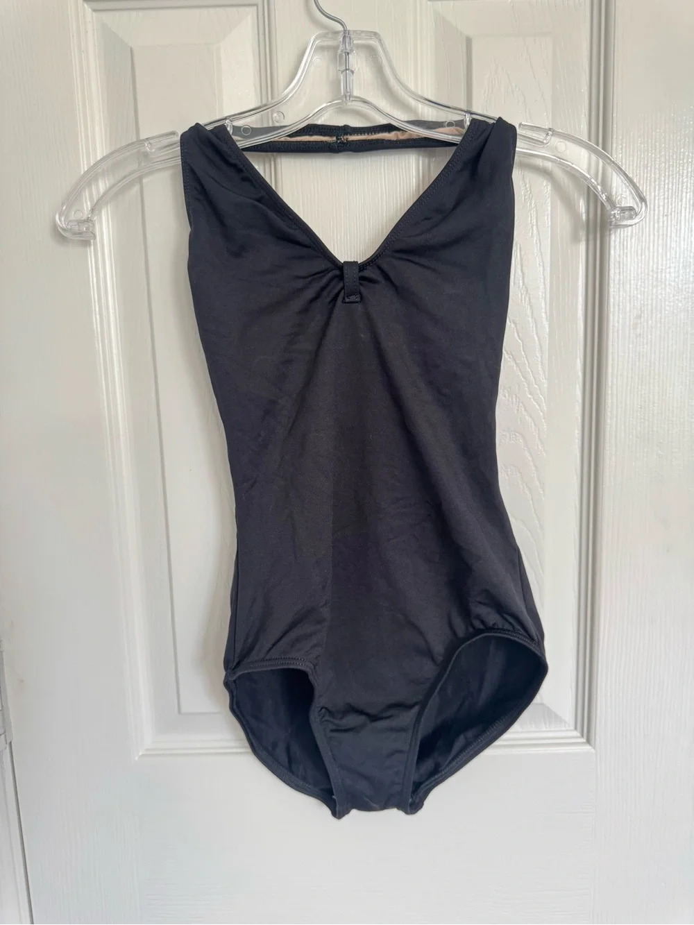 Motionwear Black Dance Halter Leotard with Pinch Details